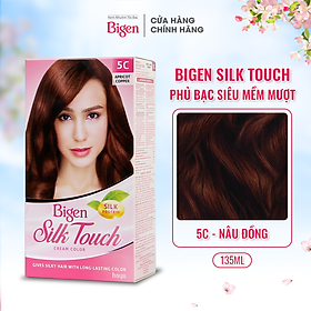 Thuốc nhuộm dưỡng tóc phủ bạc thảo dược Bigen Silk Touch Thương hiệu Nhật Bản Sắc Màu trẻ trung 80ml dạng kem - BST 5C