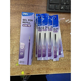 Combo 10 ruột bút gel deli g36-pr nét 0.5mm dài 13cm - mực tím