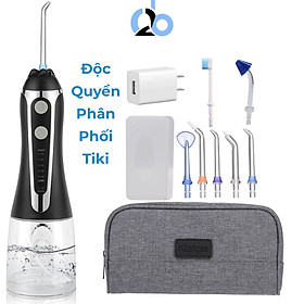 Tăm nước cầm tay H2ofloss HF-2 phiên bản nâng cấp được phân phối độc quyền với nút mở bình nước tiện lợi, tặng kèm 7 đầu tăm, củ sạc nguồn thấp