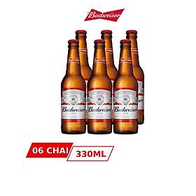 Lốc 6 Chai Bia Budweiser Chính Hãng 330ml Chai