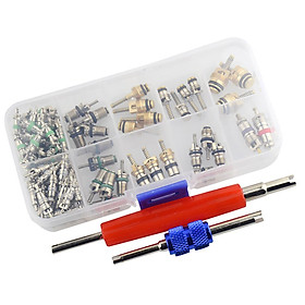 102 pieces A/C System  Valves with Remover Tool Kit For R12/ R134A