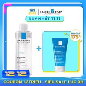 Bộ sản phẩm nước tẩy trang làm sạch sâu giàu khoáng dành cho da nhạy cảm La Roche Posay Micellar Water Ultra Sensitive Skin