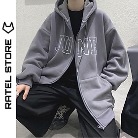 Áo Khoác Jacket Hoodie Zip Nỉ Thu Đông Nam Nữ JUNE Unisex Form Rộng