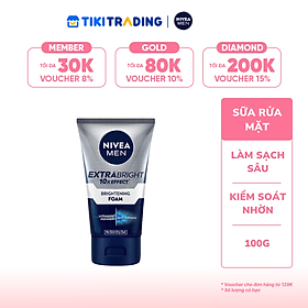 Sữa Rửa Mặt NIVEA MEN Bọt Mịn Giúp Sáng Da | Mờ Thâm Mụn (100 g) - 88836