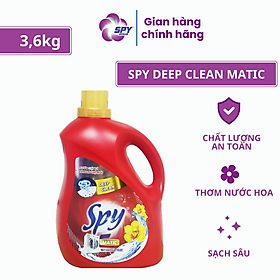Can nước giặt cửa ngang 3,6 kg SPY Deep Clean Matic ít bọt, sạch sâu, thơm lâu giúp làm mềm vải