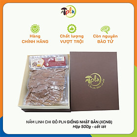 Hình ảnh NẤM LINH CHI ĐỎ PLN - Cắt lát. Hộp 500g - Giống Nhật Bản