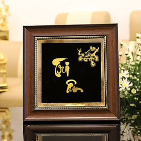 Tranh thư pháp chữ Tri Ân mạ vàng - quà tặng ý nghĩa cho đối tác, khách hàng, thầy cô giáo