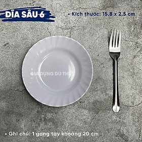 Dĩa Nhựa Melamine Đáy Sâu Màu Trắng, Vàng, Xanh, Bông Xanh, Bông Đỏ Chất Liệu Nhựa Phíp