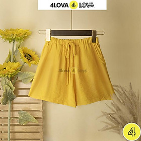 Quần short nữ 4LOVA đũi xước cao cấp thoáng mát, năng động