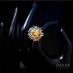 Nhẫn Nữ Danny Jewelry Bạc 925 Xi Vàng 18k Đính Đá Citrine Hoa Hướng Dương KI1GHZ001