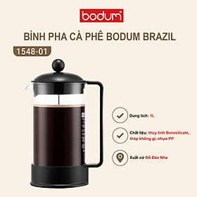 Bình pha trà, cà phê kiểu Pháp Bodum Brazil 1L-1548-01, xuất xứ Bồ Đào Nha
