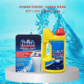 Combo Bột rửa bát finish 2,5kg + Muối rửa bát finish1.5kg dùng cho Máy rửa bát