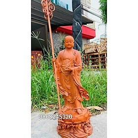Mua Tượng tôn giả mục kiền liên bằng gỗ hương đá kt cao 60×22cm