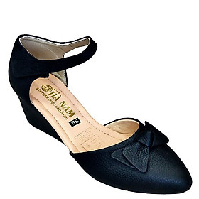 Giày Sandal Nữ Đế Xuồng Da Bò Thật TiTi ĐÔ Cao Cấp 5cm DNU2021d