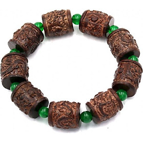 Vòng tay chuỗi hạt trụ rồng gỗ đàn hương TRNCS11