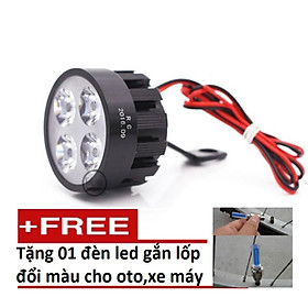 Đèn Led trợ sáng xe máy, xe đạp điện gắn chân gương Loại 6 Led TL 401 (1 đèn) + Tặng kèm đèn led gắn van xe K 131.