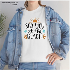 Áo thun thiết kế Unisex họa tiết Sea you at the beach basic local brand, Cotton Cao Cấp 100