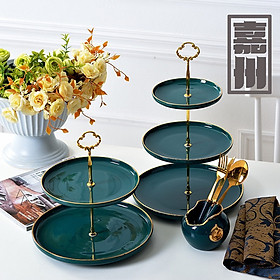 Mua Khay Đựng Bánh  Kẹo  Pancake 3 Tầng Xanh Cao Cấp Phong Cách Châu Âu