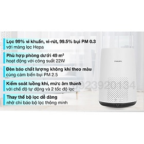 Mua Máy loc không khí bụi mịn  diện tích 49m2 Philips AC0820/10 - Hàng Chính hãng