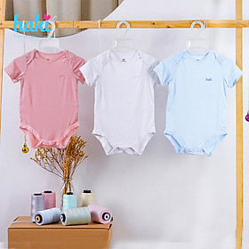 Body cho bé sơ sinh vải sợi tre cao cấp siêu mềm mịn - body suit cho trẻ sơ sinh - bé trai - bé gái , Bộ áo liền quần bodysuit cho bé , body cộc tay cho bé từ 3 đến 18 tháng (4- 12kg) HAKI BB006