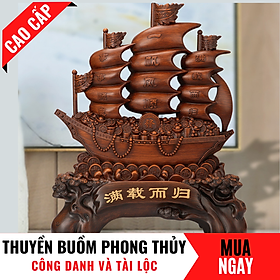 Mua Thuyền Buồm Chở Vàng Trang Trí Phong Thủy Cao 25cm