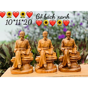 Tượng bác hồ bằng gỗ bách xanh thơm nức kt cao 20×11×10cm