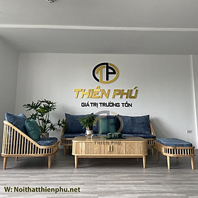 Mua Bộ sofa phòng khách Dedar KBH gỗ tần bì màu tự nhiên bọc nỉ kèm bàn trà cánh lùa