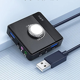 Mua ROGTZ HUB USB Đa Năng Hỗ Trợ 2 Cổng Audio Cùng Lúc Headphone 2 Jack + AUX 3.5mm  USB Có Núm Chỉnh Âm Lượng JH-N962 - Hàng Nhập Khẩu