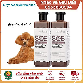 Combo 2 chai Sữa tắm SOS cho chó lông nâu đỏ chai 530ml màu nâu (HÀNG CHÍNH HÃNG)