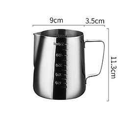 Mua Ca đánh sữa nóng chất liệu inox có chia vạch với các dung tích tối đa 350ml  550ml  900ml