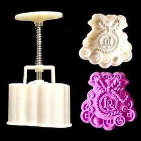 Mua Khuôn trung thu lò xo  khuôn ép xôi túi tiền tài lộc chữ Lộc loại 180 gram - Mã số 1166