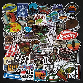 Bộ Sticker dán cao cấp chủ đề CÂU CÁ - FISHING - Dùng dán Xe, dán mũ bảo hiểm, dán Laptop