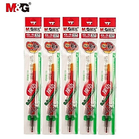 Set 5 bút ký gel nước xoay 360 độ M&G K35 ngòi 0.5mm I Ruột G5 thay thế
