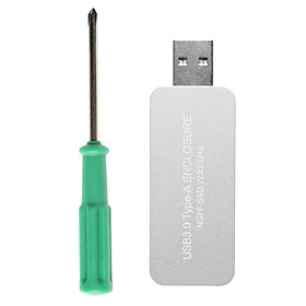 USB3.0 to M.2 NGFF B Key SSD 2230 2242 SSD Adapter Card Enclosure Box Silver