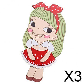 3xCute Cartoon Pattern Wooden Mirror Kids Hand Pocket Mirror Cosplay Toys #5