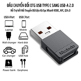 Mua Đầu Chuyển Đổi OTG USB Type C Sang USB-A2.0 Mcdodo OT-6970 - Hàng Chính Hãng