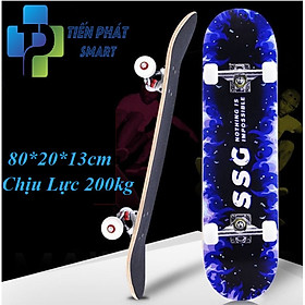 Ván Trượt Thể Thao 80cm (Tặng Túi đựng Ván)Skateboard Mặt Nhám Cao Cấp Gỗ Phong Ép 7 Lớp Cơ Bản Và Chuyên Nghiệp