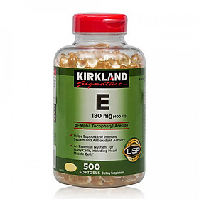 Thực phẩm chức năng Kirkland Signature Vitamin E 400 IU - Chai 500 Viên (Mẫu Mới)
