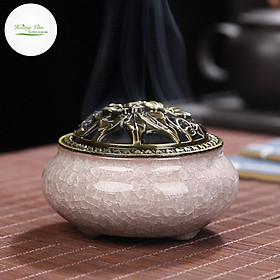 Mua Lư xông trầm gốm sứ - Tặng kèm 2 nụ trầm - Mẫu mã đa dạng
