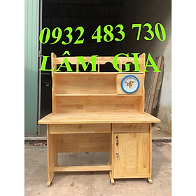 Mua Bàn Học sinh Liền Kệ Gỗ Thông đồng hồ Kèm Ghế Bọc Nệm - LGBG12