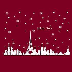 Decal Dán Tường Thành Phố Paris Mùa Đông Binbin PK149 (160 x 110 cm)