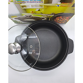 Mua Nồi Nhôm Chống Dính Nắp Kính Làm Kho Quẹt   Cơm Thố   Nấu Mì Cay Đa Dụng Có Nhiều Size