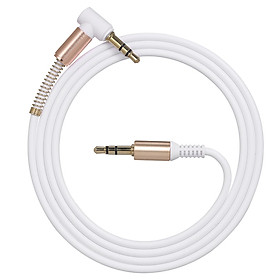 3.5mm Audio Cable Jack Male to Male 90 Degree Right Angle Stereo Car Phone Laptop Auxiliary Audio Extension Cable,White
