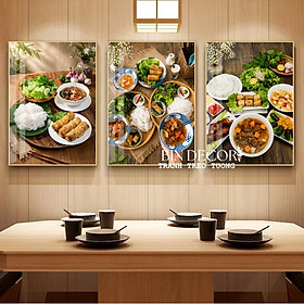 (HCM) Tranh tráng gương bún chả Hà Nội trang trí quán ăn,nhà hàng kèm đinh treo