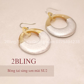 Bông tai sừng kết hợp sơn mài 2BLING thời trang SU12