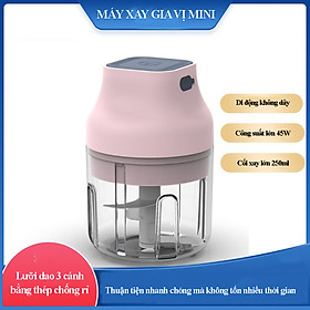 Mua Máy xay gia vị tỏi ớt đa năng sạc pin dung lượng 1200mAh  công suất 45W  lưỡi dao 3 cánh chống rỉ  thể tích 100/250ml