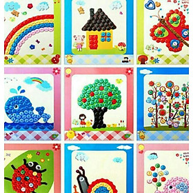 Mua Tranh dán cúc áo -Tranh khuy áo nhiều mẫu cho bé - Đồ chơi DIY EVA