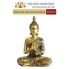 Mua Tượng Phật Dược Sư Cầu An Tượng Resin Mạ Vàng Cao 20cm