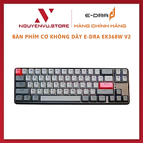 Bàn phím cơ không dây E-Dra EK368W V2 , Hotswap, E-Dra Switch (Brown/Red)