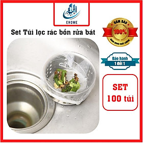 Set 100 cái Túi lưới lọc rác bồn rửa bát chén Thông Minh, Tiện Lợi, Dễ Sử Dụng, Dai, An Toàn Với Môi Trường